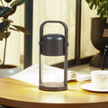 LED oppladbar bordlampe Kalevi svart aluminium forfra