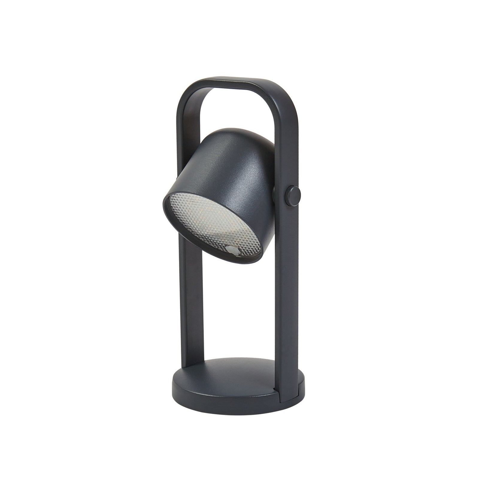 LED oppladbar bordlampe Kalevi svart aluminium montert på bord
