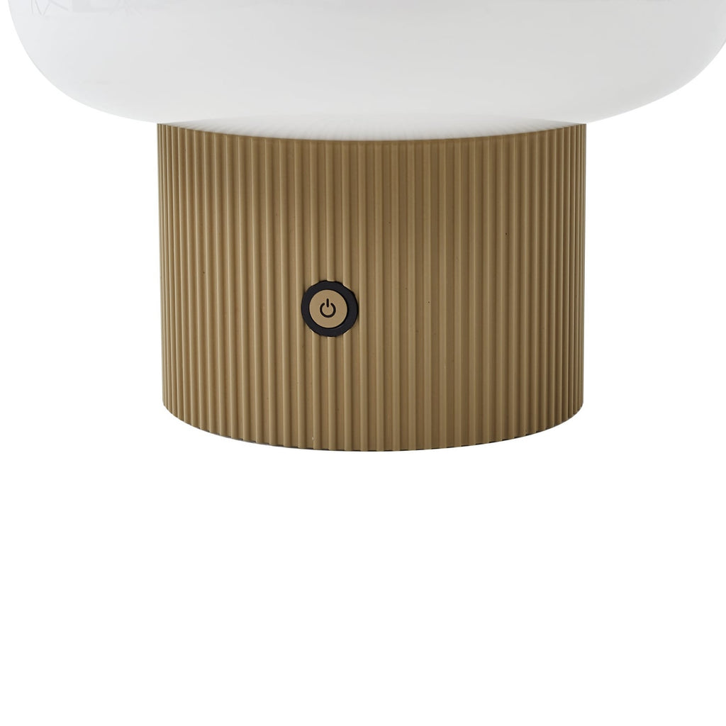 LED oppladbar bordlampe Katrin Palme glass beige dimbar med dimmer