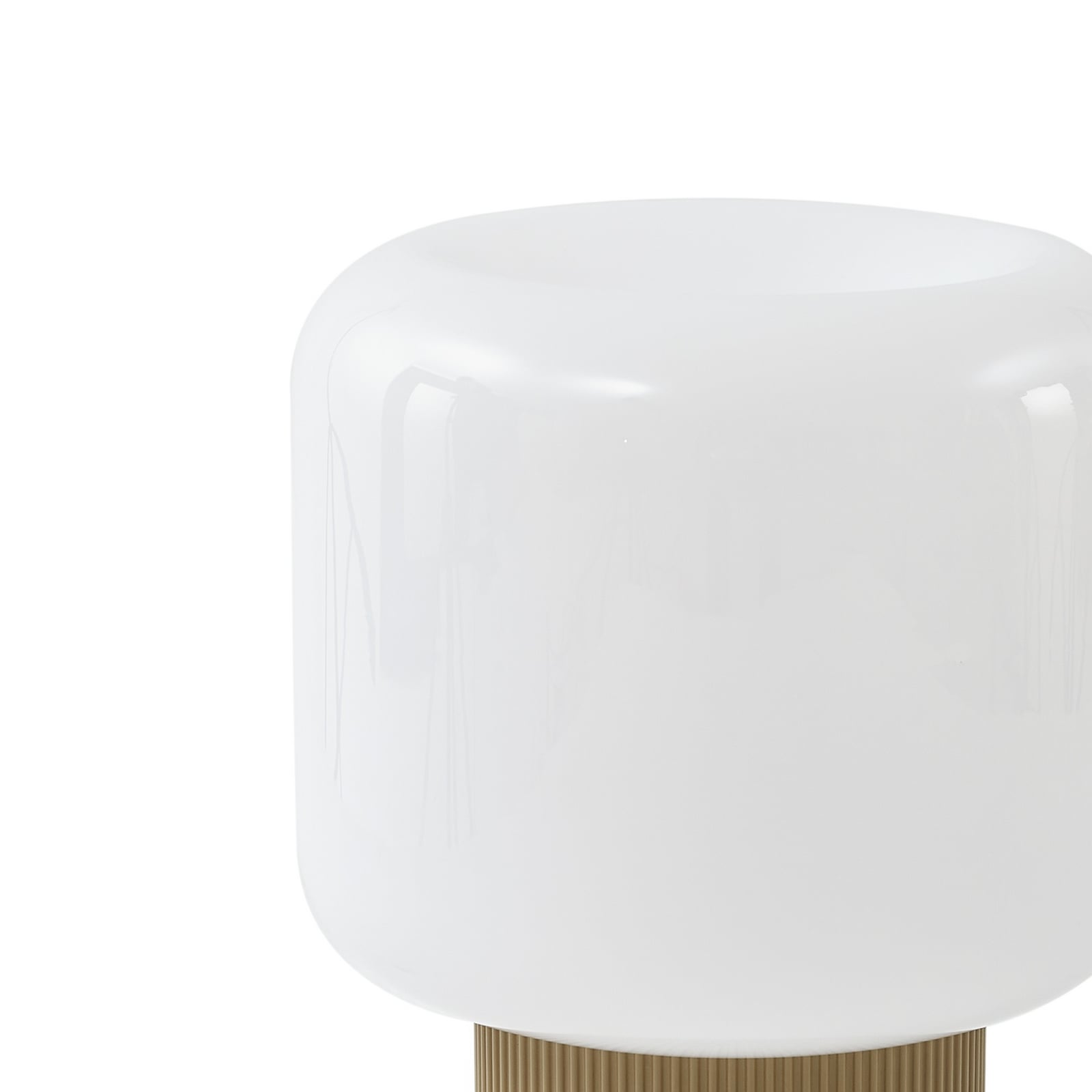 LED oppladbar bordlampe Katrin Palme glass beige dimbar fra siden