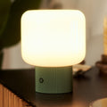 LED oppladbar bordlampe Katrin Palme grønn glass forfra