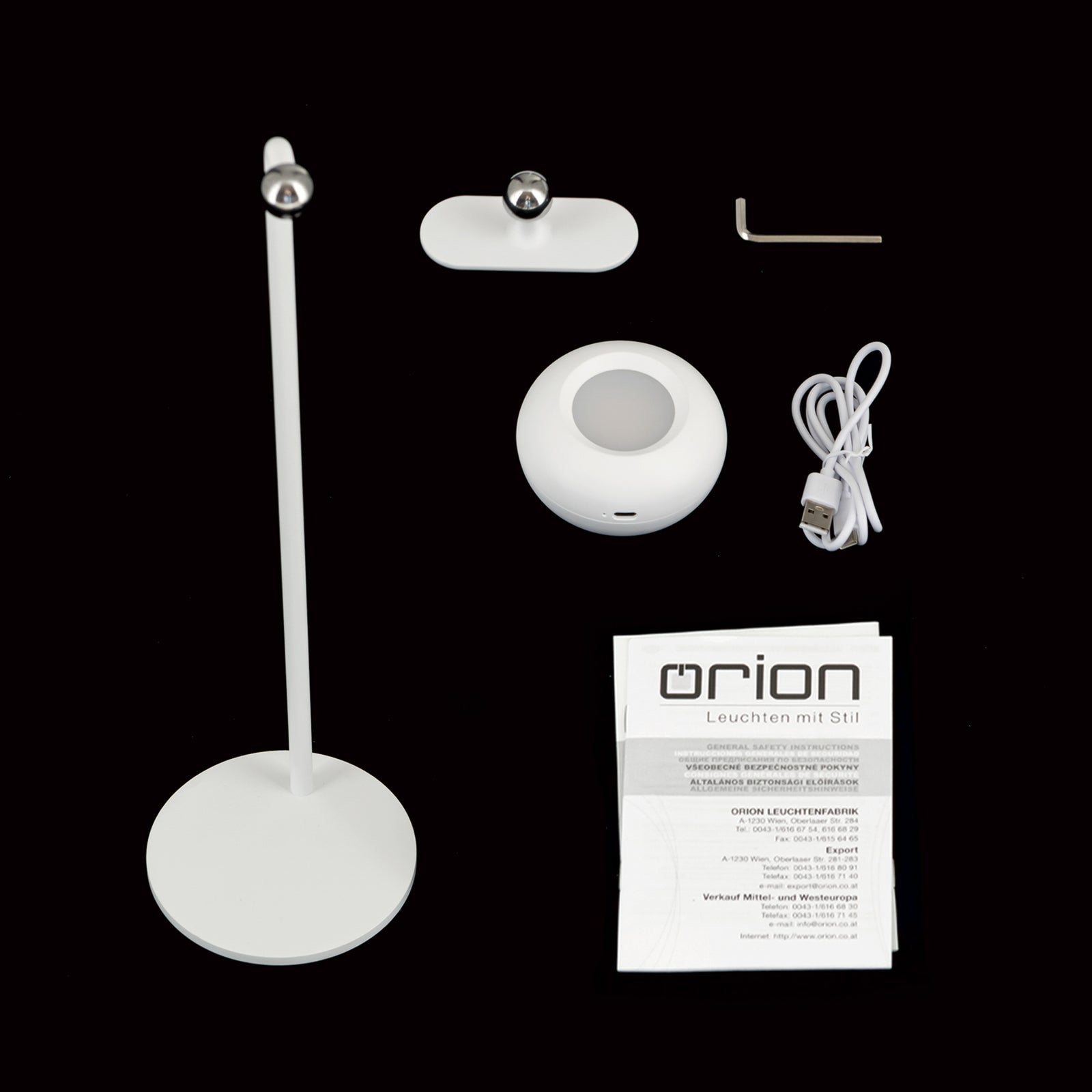 LED oppladbar bordlampe Kerby hvit CCT dimbar med magnetisk veggfeste