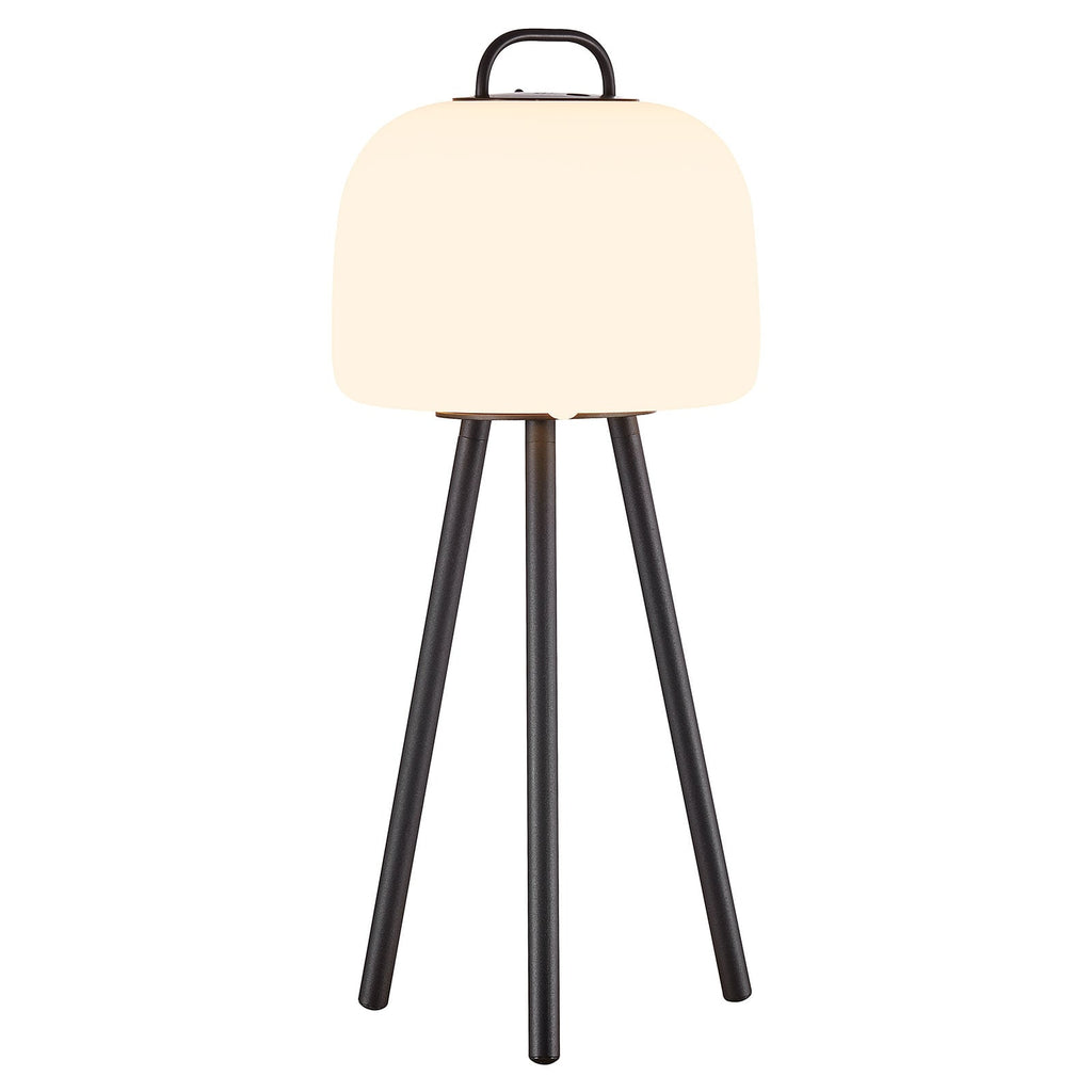 LED oppladbar bordlampe Kettle Tripod dimmefunksjon i bruk