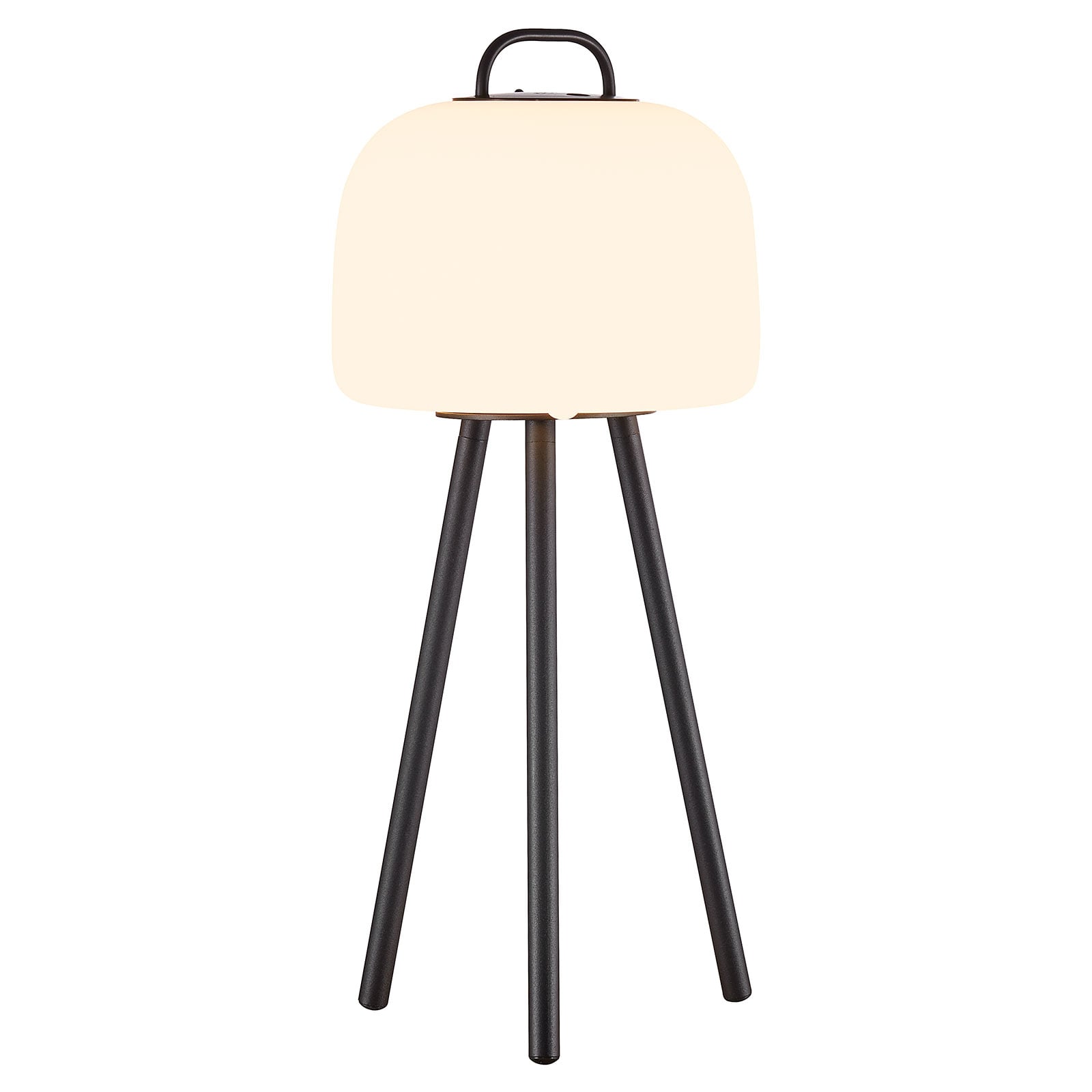LED oppladbar bordlampe Kettle Tripod dimmefunksjon i bruk