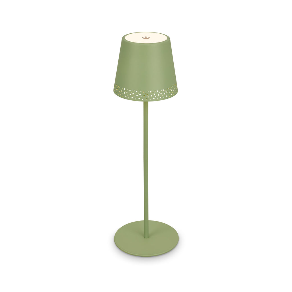 LED oppladbar bordlampe Kiki dimbar grønn forfra