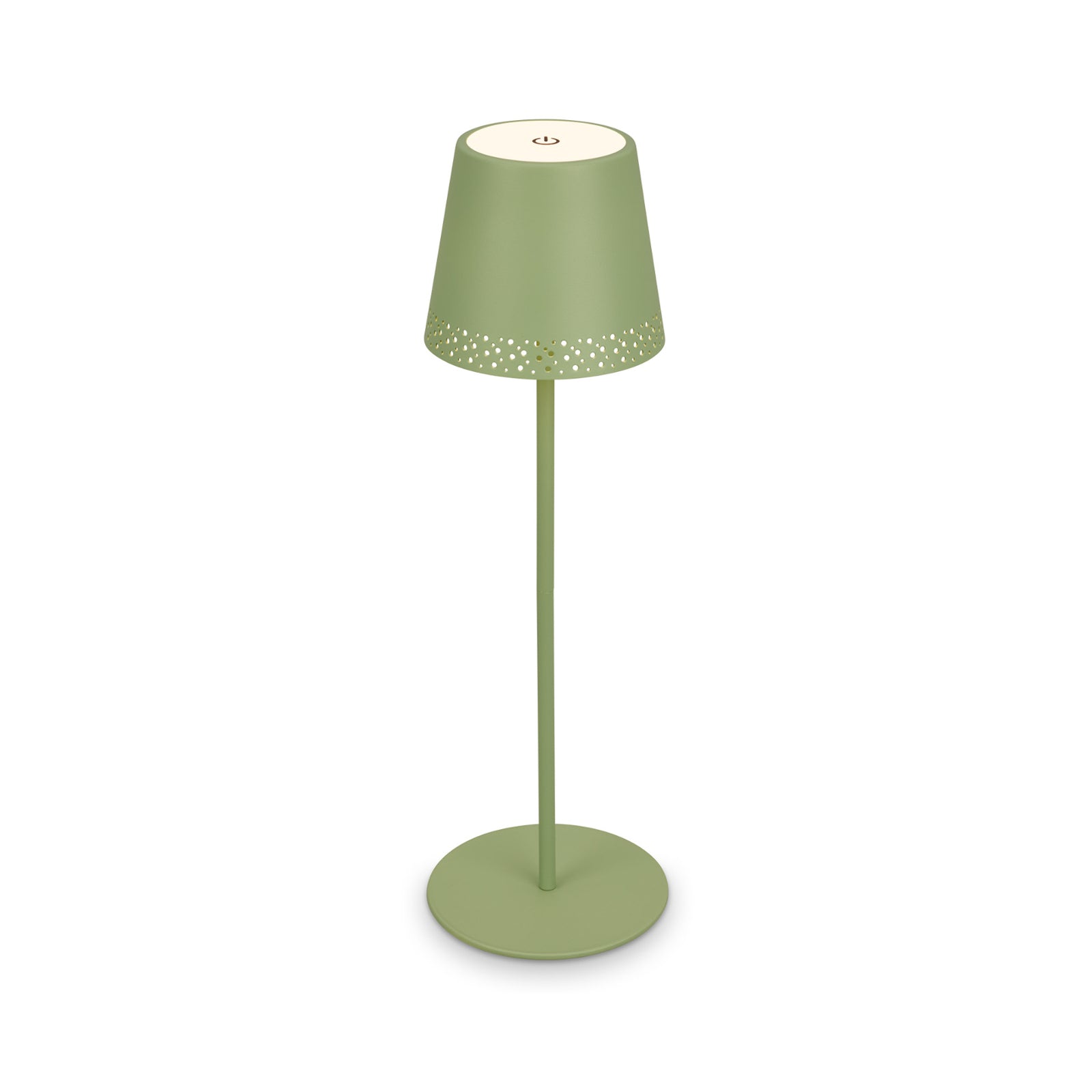 LED oppladbar bordlampe Kiki dimbar grønn forfra