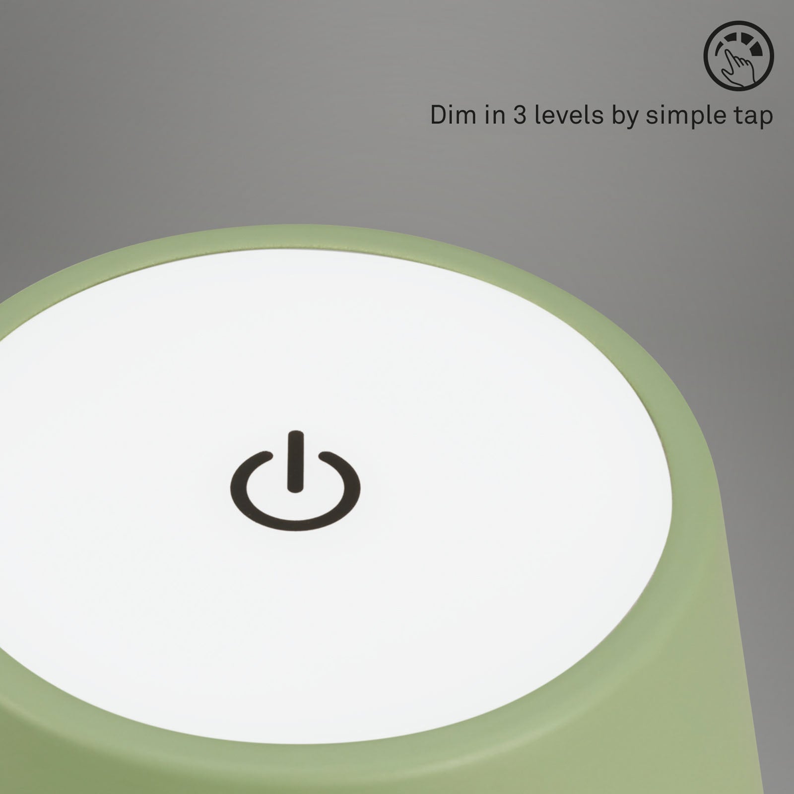 LED oppladbar bordlampe Kiki dimbar grønn USB-ladekabel