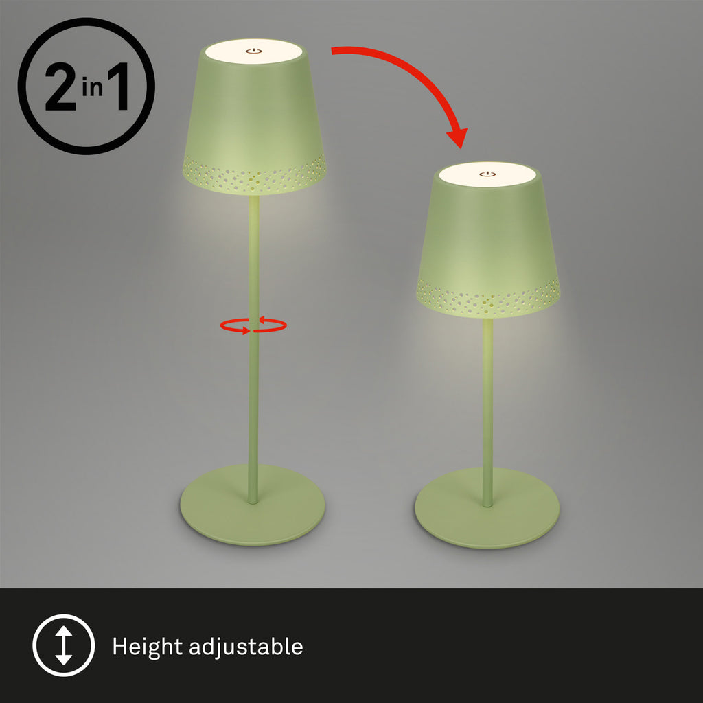 LED oppladbar bordlampe Kiki dimbar grønn lys i mørket