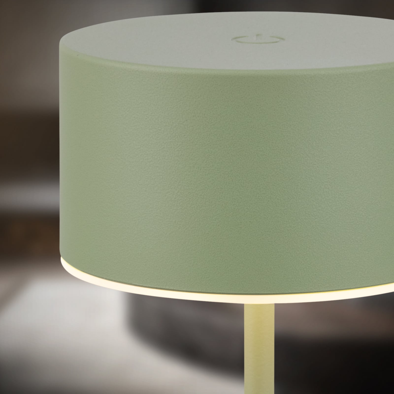 LED oppladbar bordlampe Kira grønn dimbar nærbilde av materialer