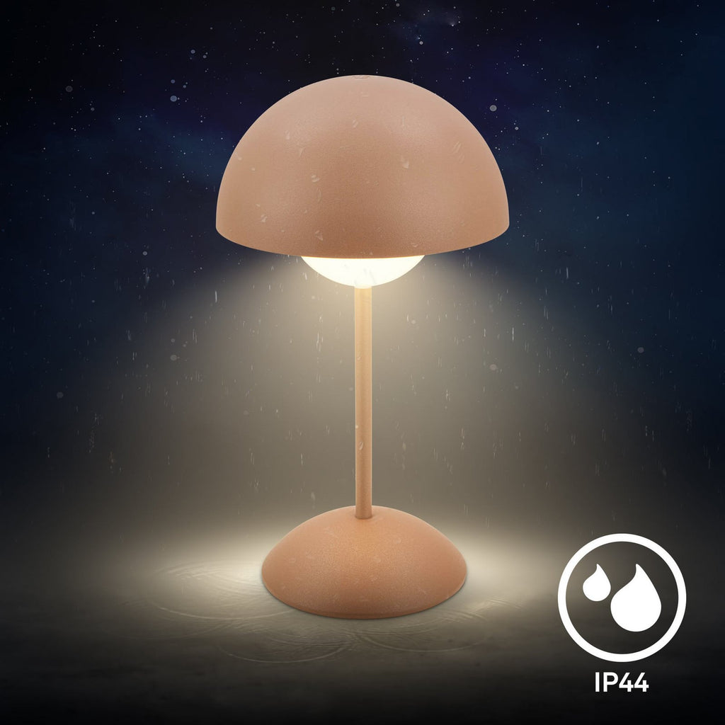 LED oppladbar bordlampe Kugle brun metall dimbar IP44 touch-dimmer