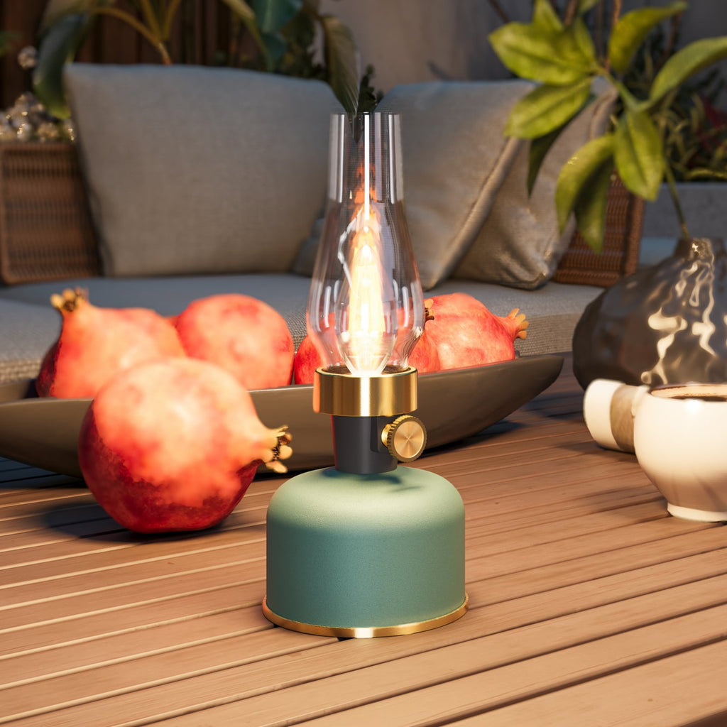 LED oppladbar bordlampe Lavinio grønn dimbar IP44 - Calex forfra