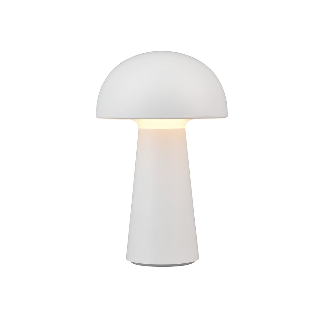 LED oppladbar bordlampe Lennon dimbar hvit IP44 detalj av skjerm
