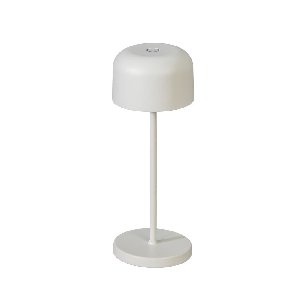 LED oppladbar bordlampe Lille hvit aluminium montert på bord