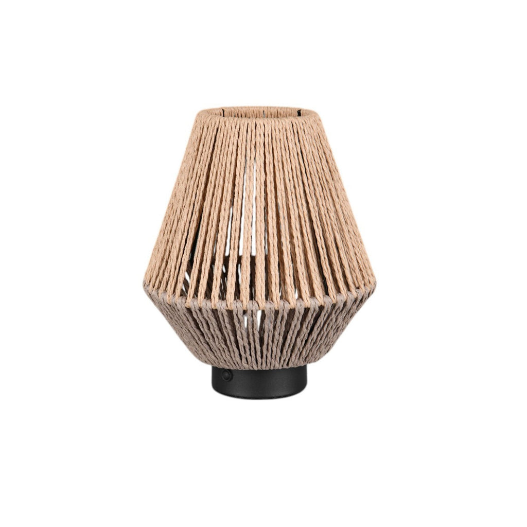 LED oppladbar bordlampe Lira papirgarn brun H22 cm bakside