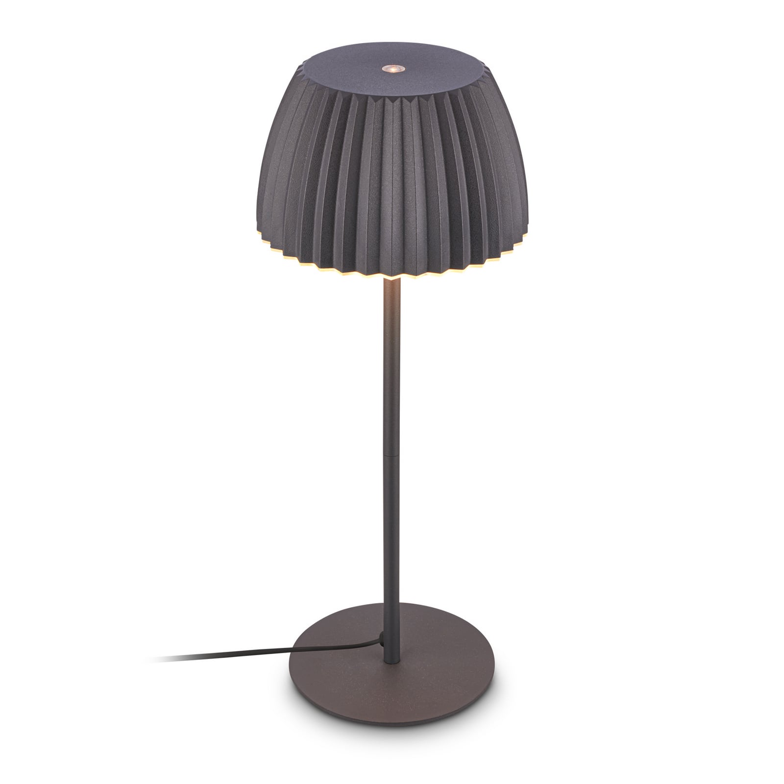 LED oppladbar bordlampe Loca antrasitt dimbar H36 cm forfra