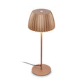 LED oppladbar bordlampe Loca brun dimbar Ø14,3 cm forfra