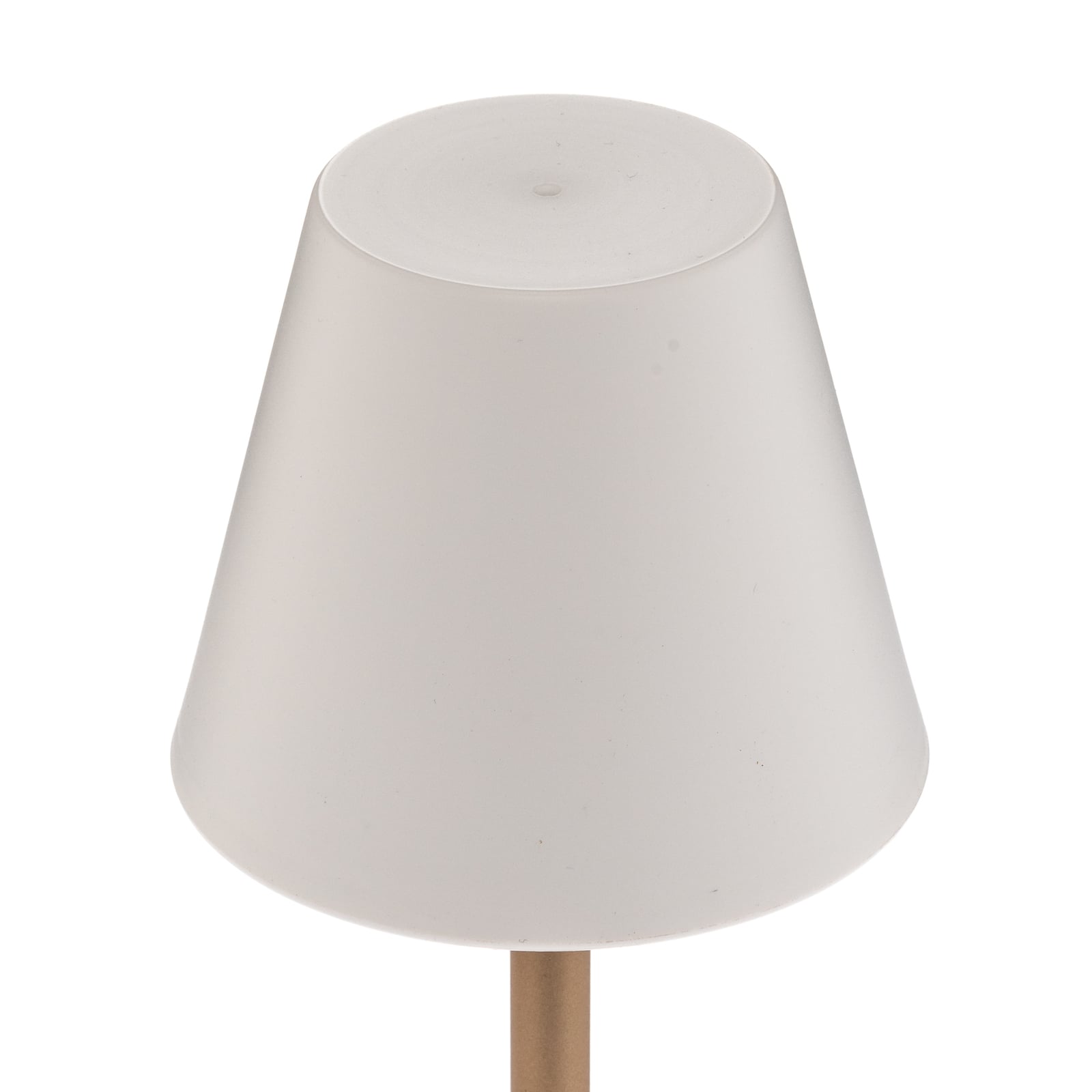 LED oppladbar bordlampe Lola Slim messing dimbar IP44 med Micro-USB ladekabel