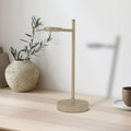 LED oppladbar bordlampe Lupa beige metall 45 cm forfra
