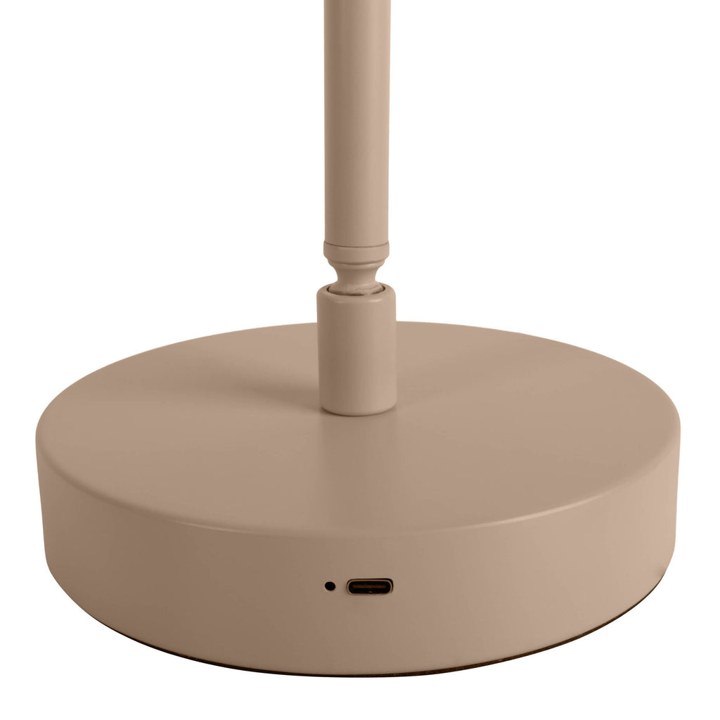 LED oppladbar bordlampe Lupa beige metall 45 cm montert på bord