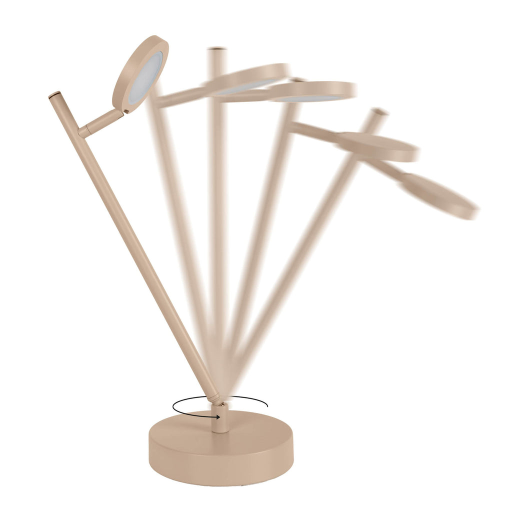 LED oppladbar bordlampe Lupa beige metall 45 cm nærbilde av touchdimmer