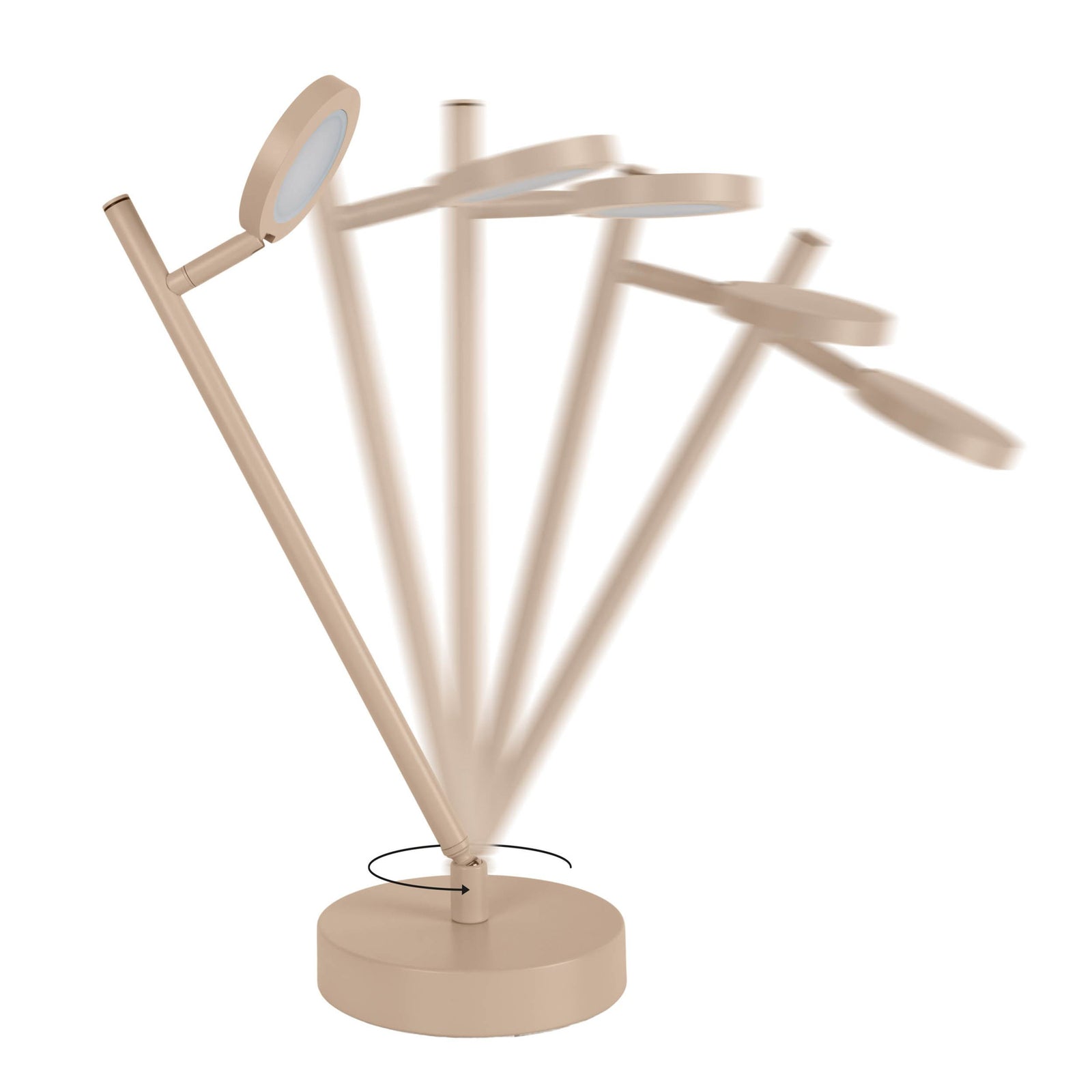 LED oppladbar bordlampe Lupa beige metall 45 cm nærbilde av touchdimmer
