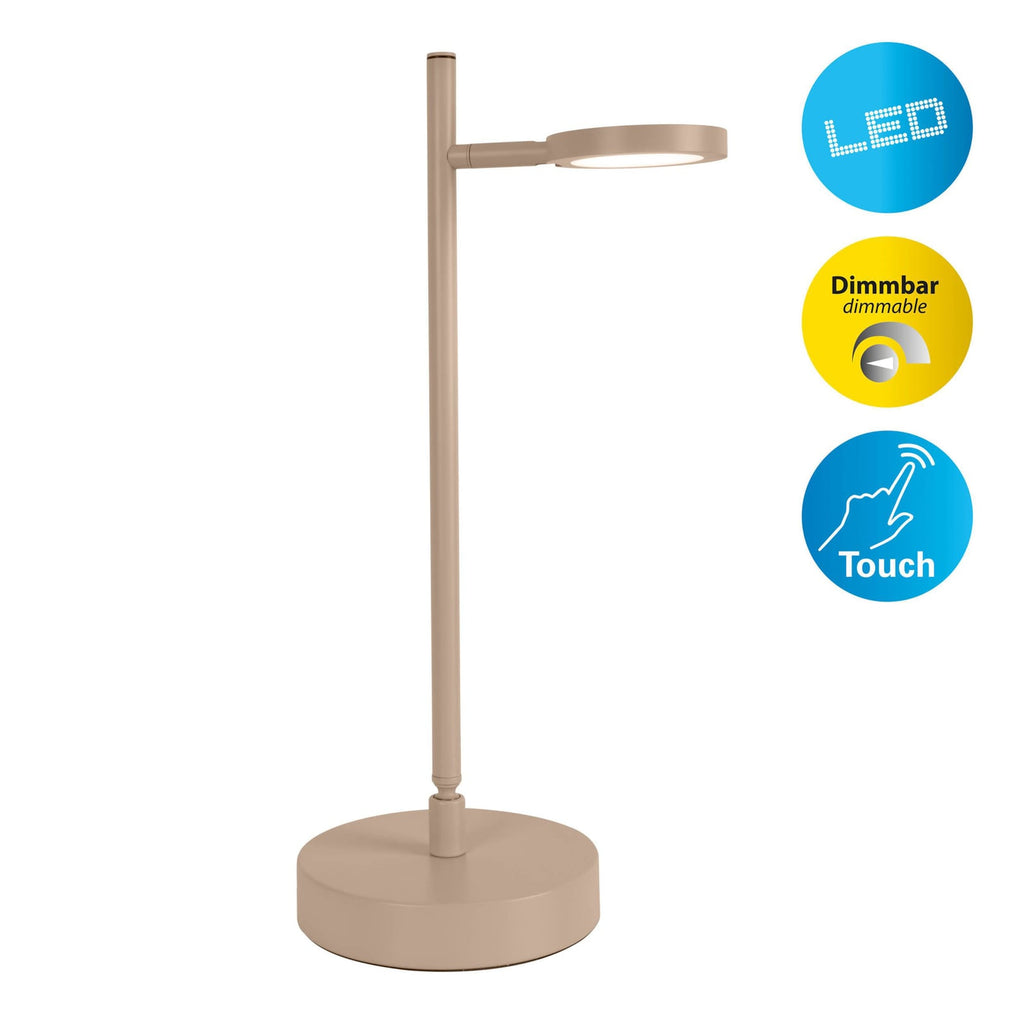 LED oppladbar bordlampe Lupa beige metall 45 cm USB-C ladekabel inkludert