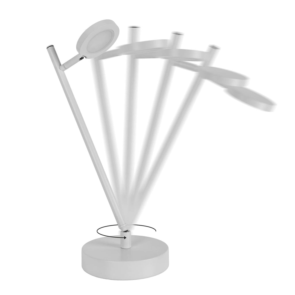 LED oppladbar bordlampe Lupa hvit metall dimbar 45 cm montert på bord