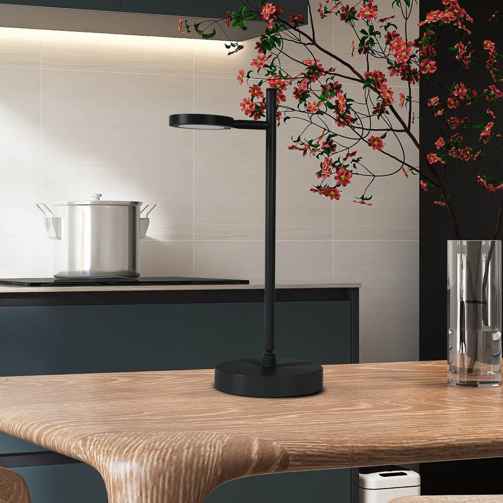 LED oppladbar bordlampe Lupa svart dimbar H45 cm forfra