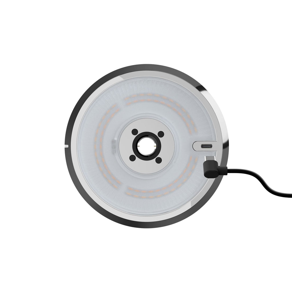 LED oppladbar bordlampe Mahina krom aluminium CCT dimbar justerbart lampehode