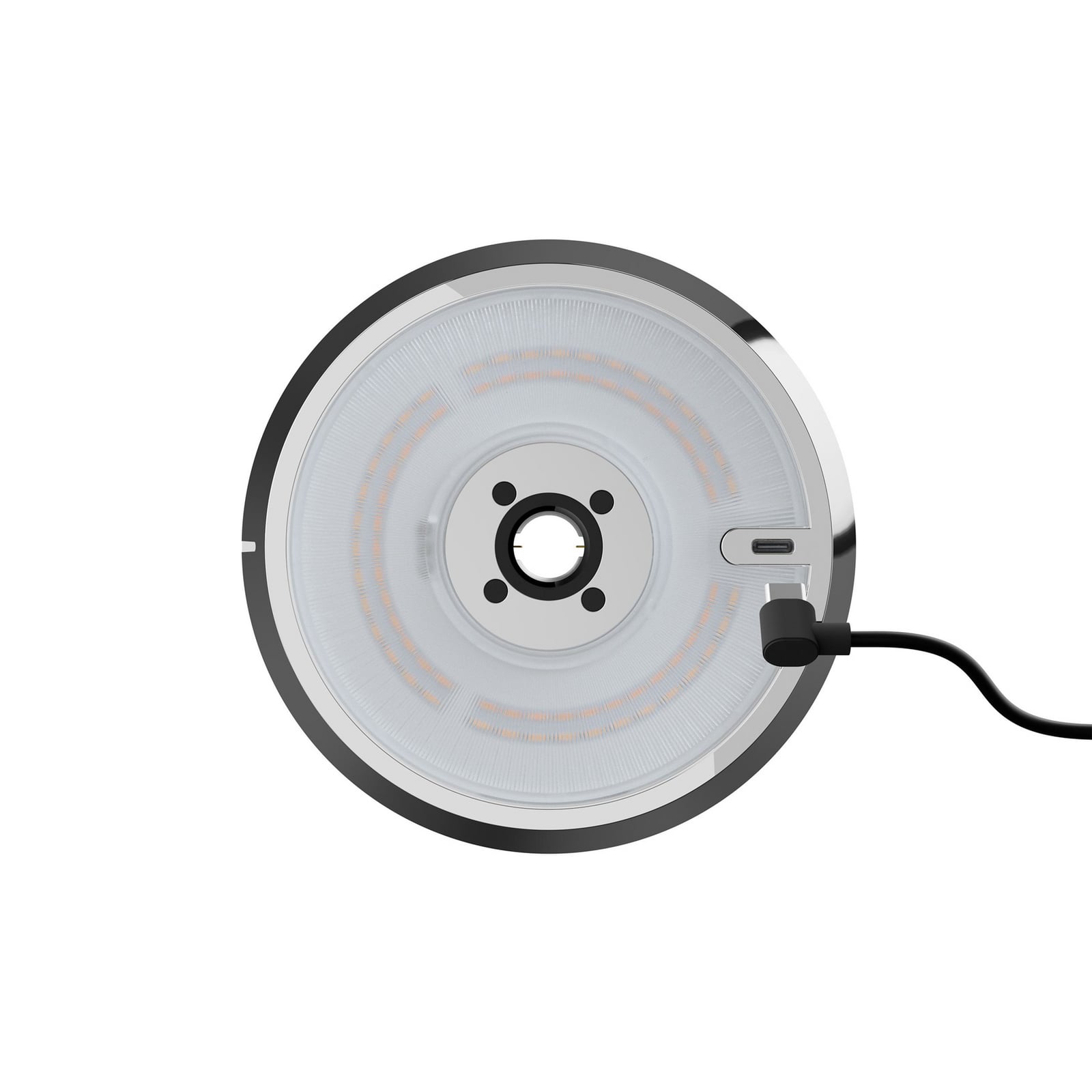 LED oppladbar bordlampe Mahina krom aluminium CCT dimbar justerbart lampehode