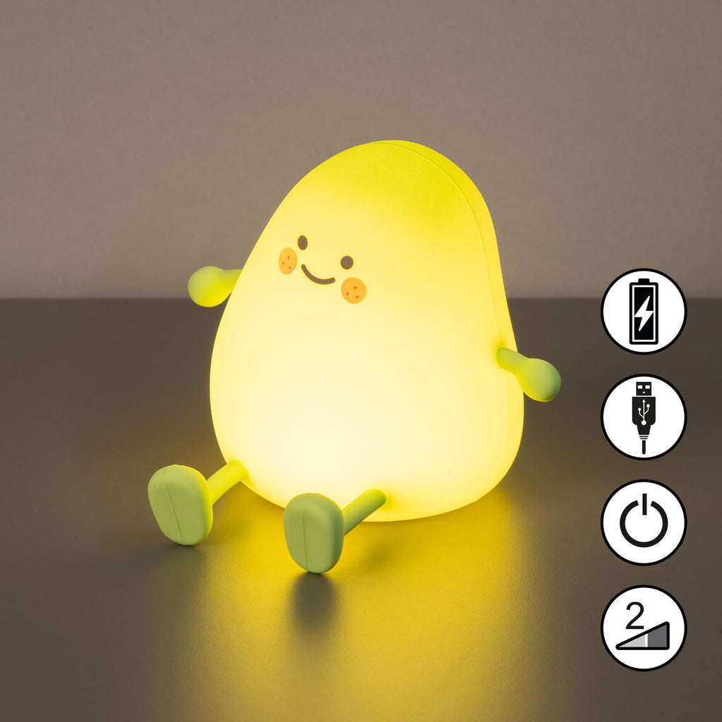 LED oppladbar bordlampe Mango hvit dimbar med timer side