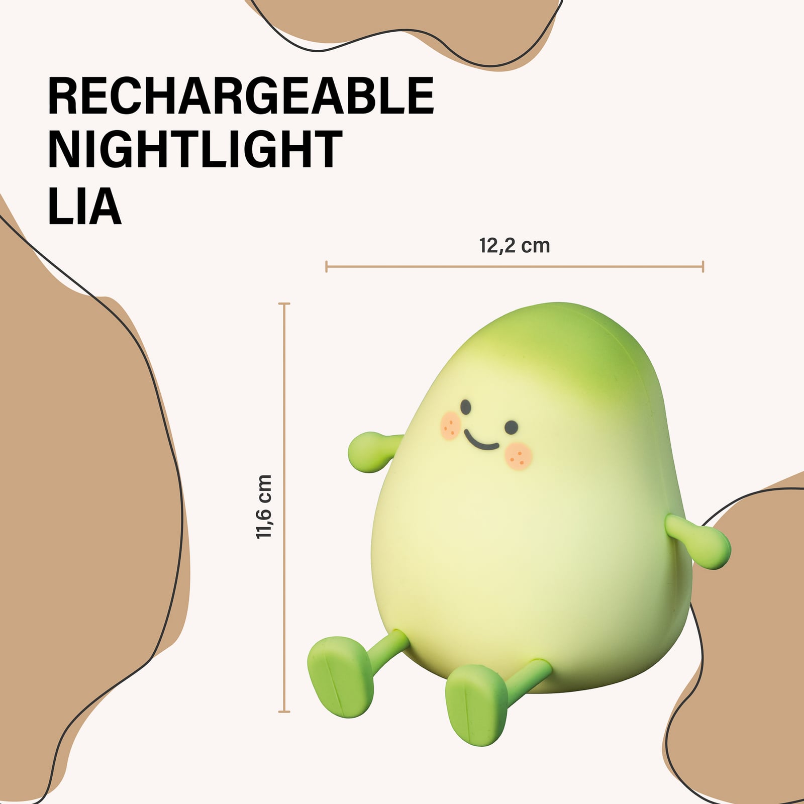 LED oppladbar bordlampe Mango hvit dimbar med timer lys av