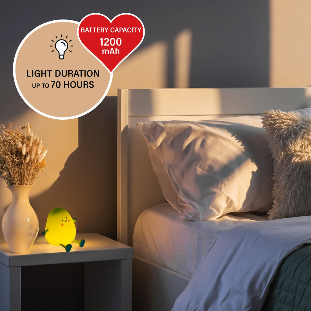 LED oppladbar bordlampe Mango hvit dimbar med timer størrelse