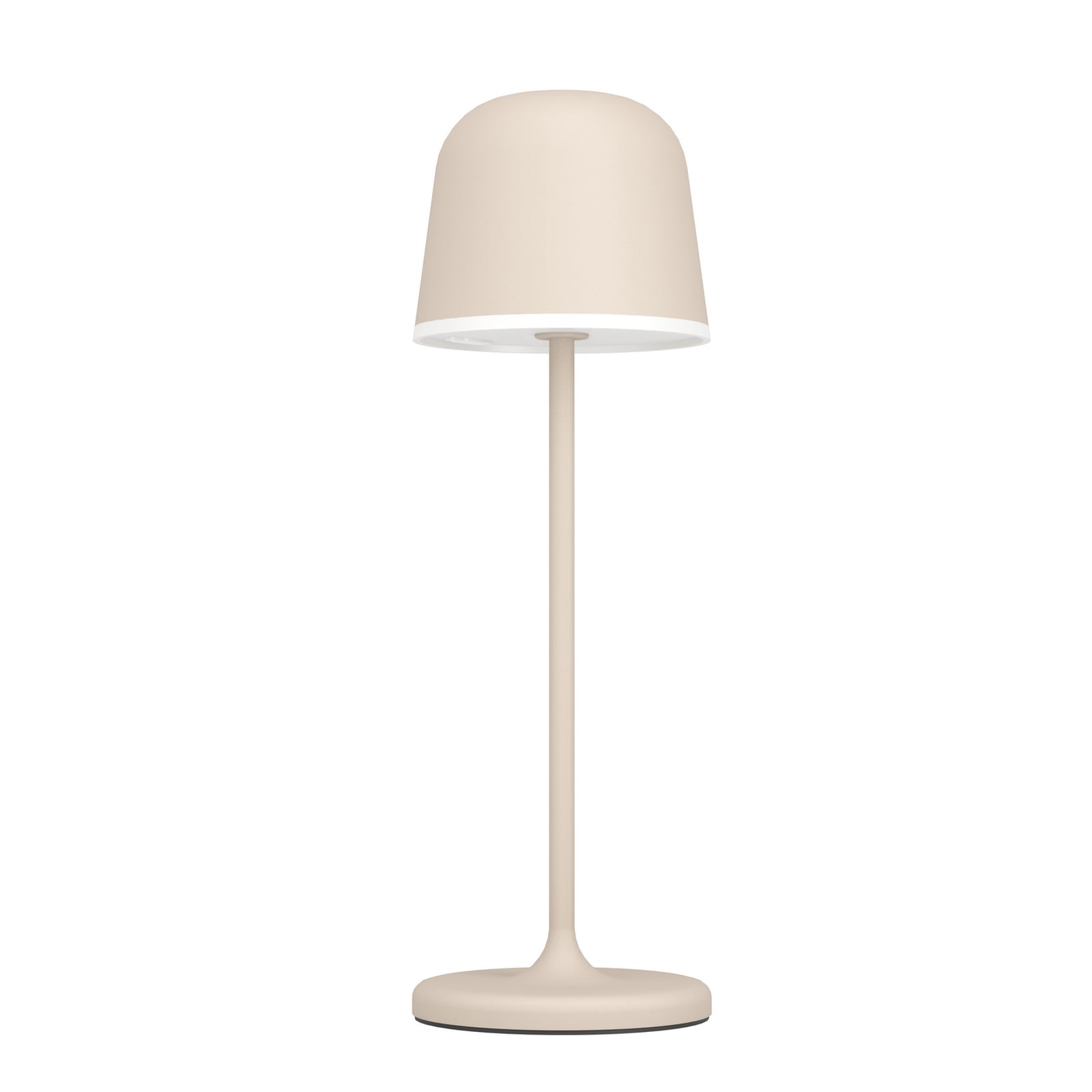 Nærbilde av LED oppladbar bordlampe Mannera sand dimbar IP54