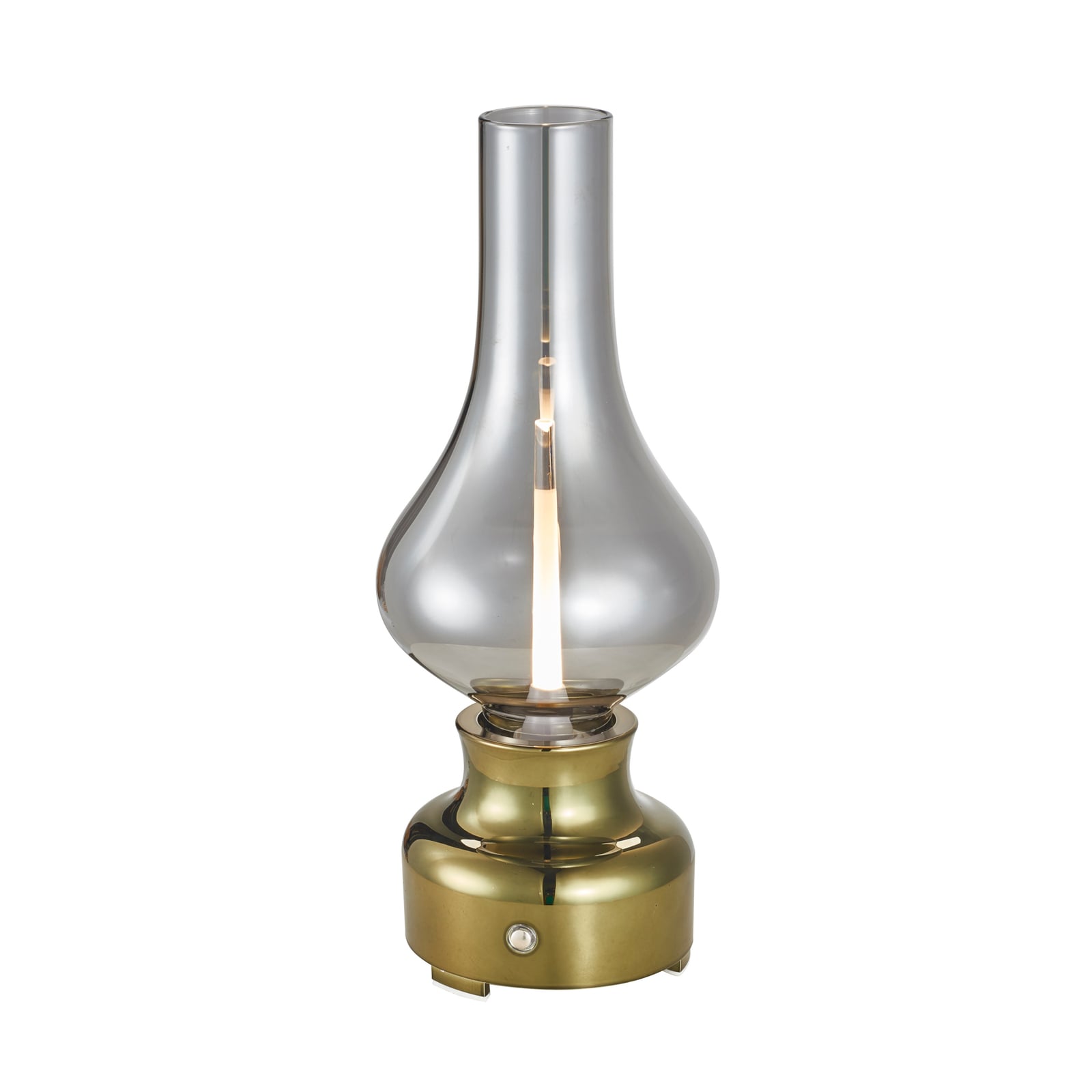 LED oppladbar bordlampe Maxentius dimbar grønn glass detalj