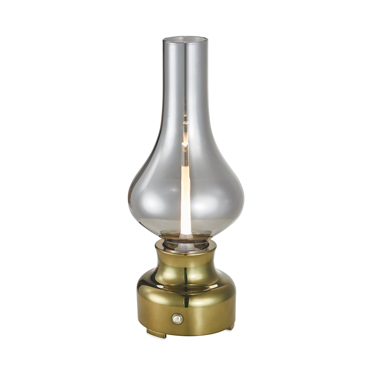LED oppladbar bordlampe Maxentius dimbar grønn glass detalj