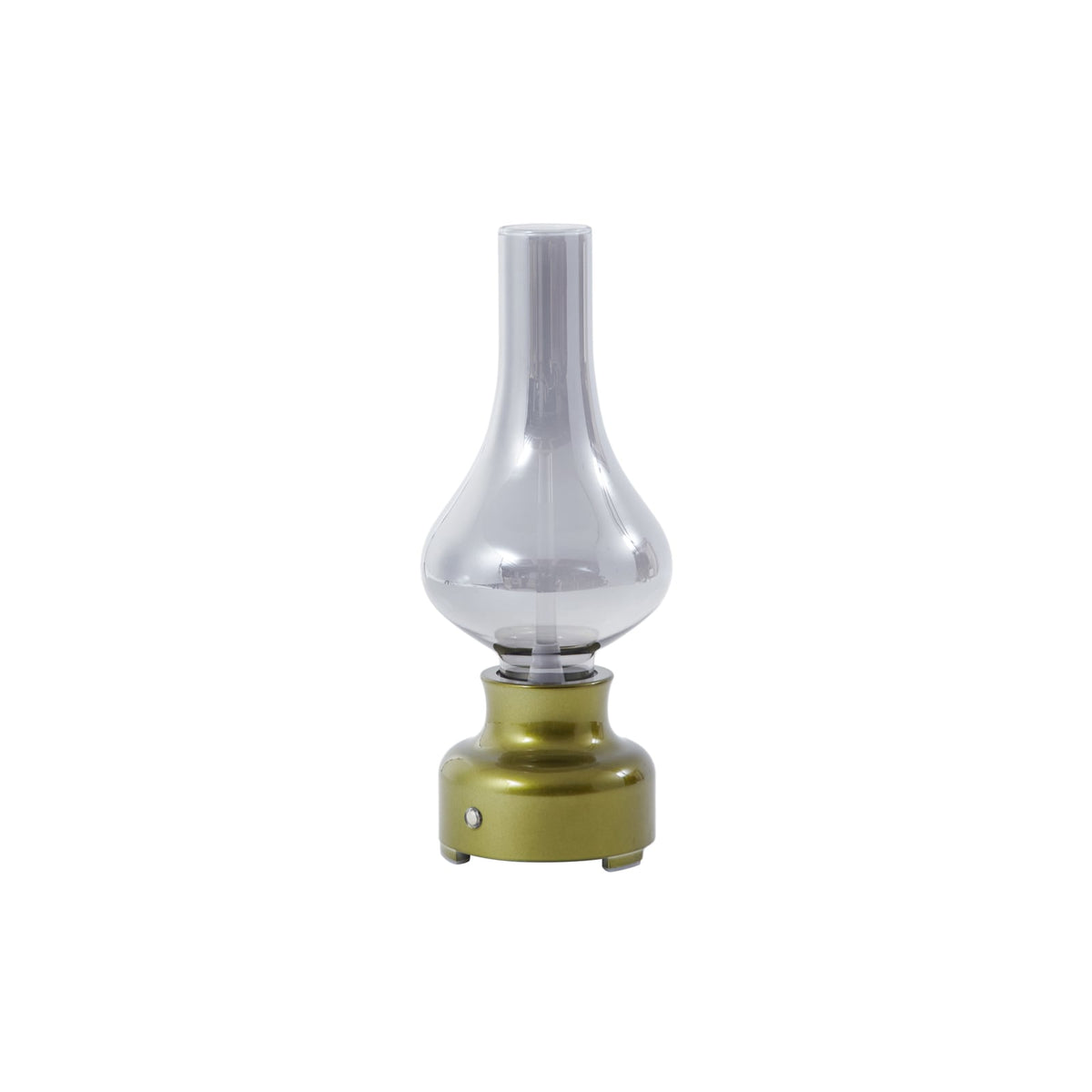 LED oppladbar bordlampe Maxentius dimbar grønn glass montert i rom