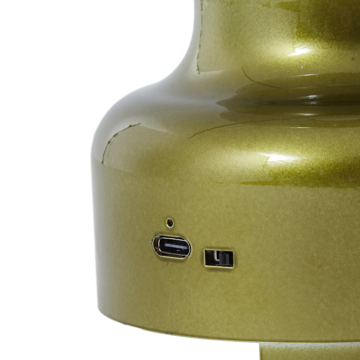 LED oppladbar bordlampe Maxentius dimbar grønn glass med USB-C kabel