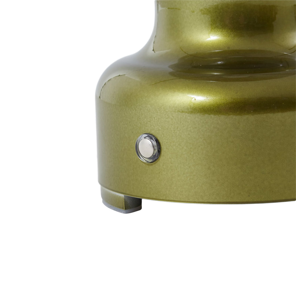 LED oppladbar bordlampe Maxentius dimbar grønn glass touchkontroll