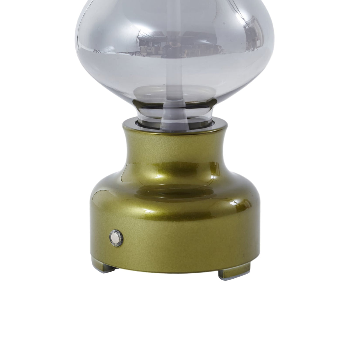 LED oppladbar bordlampe Maxentius dimbar grønn glass batteri