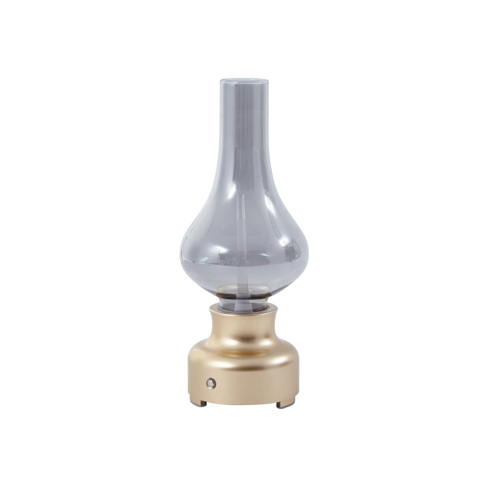 LED oppladbar bordlampe Maxentius glass gull dimbar montert i rom