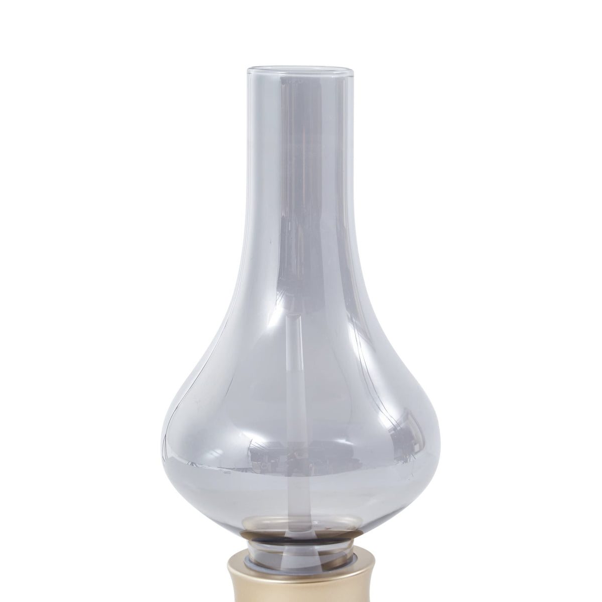 LED oppladbar bordlampe Maxentius glass gull dimbar nærbilde av glass og gull
