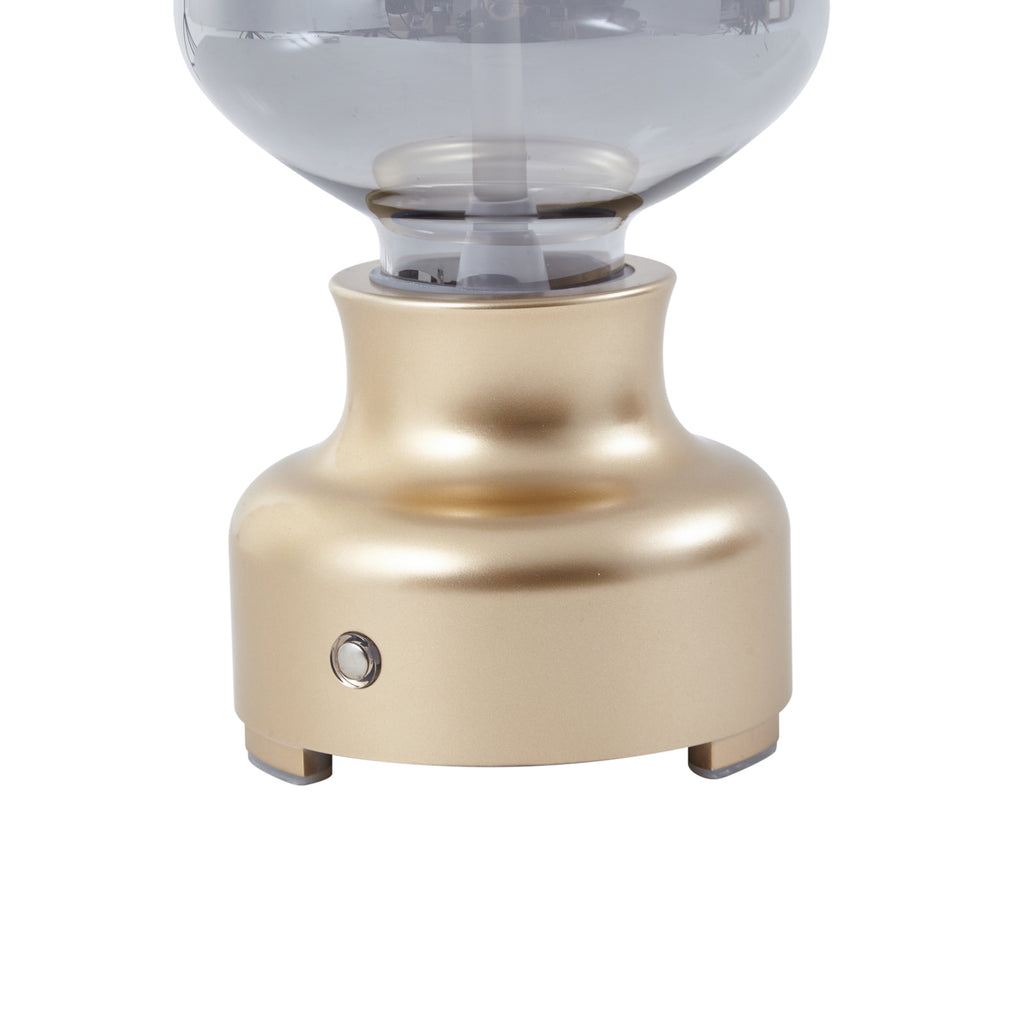 LED oppladbar bordlampe Maxentius glass gull dimbar dimming funksjon