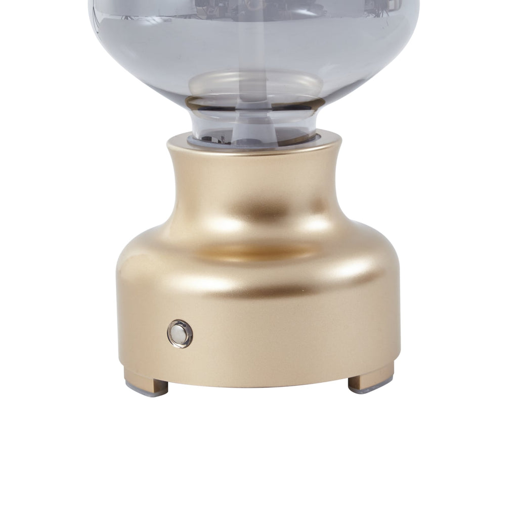 LED oppladbar bordlampe Maxentius glass gull dimbar dimming funksjon