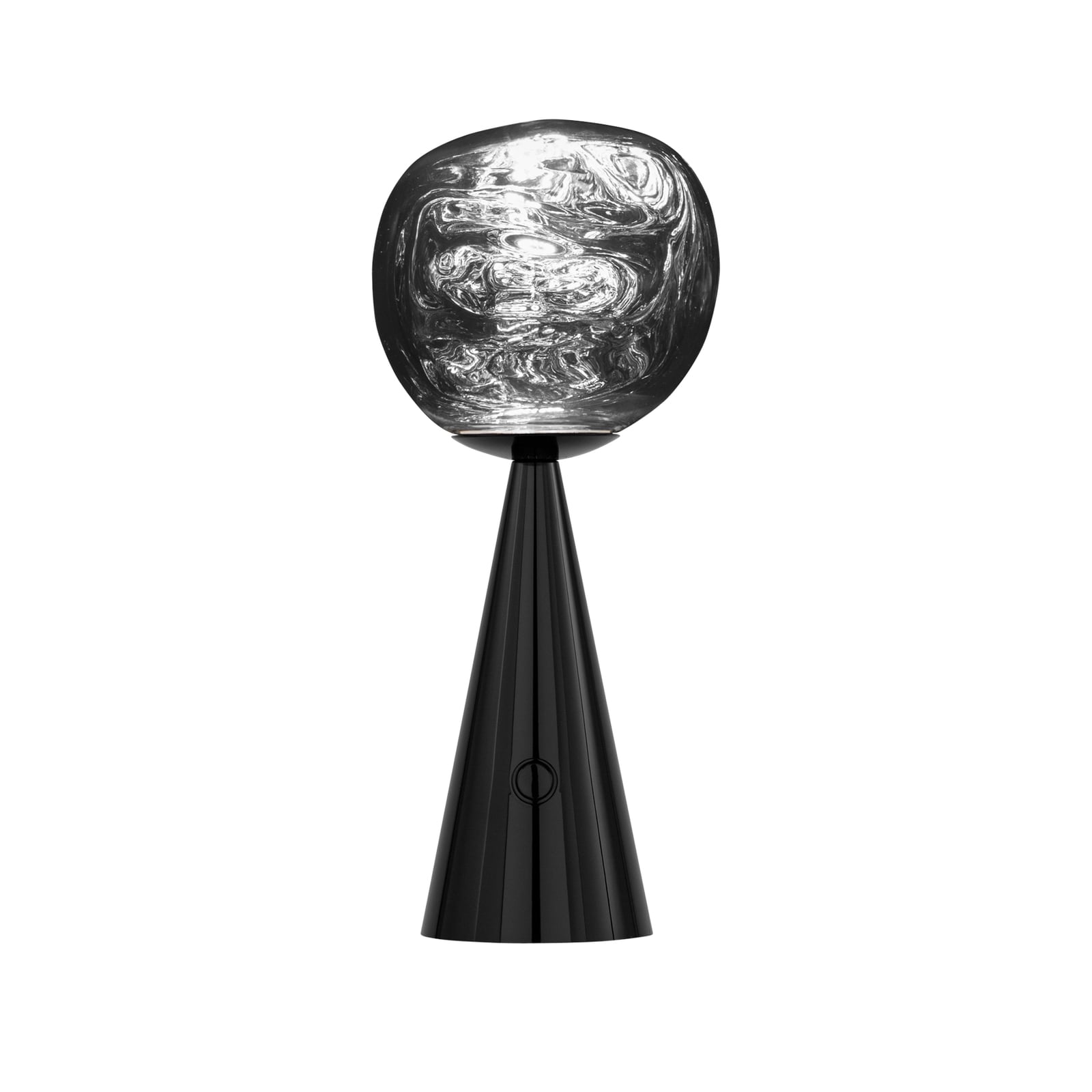 LED oppladbar bordlampe Melt Portable svart montert på bord
