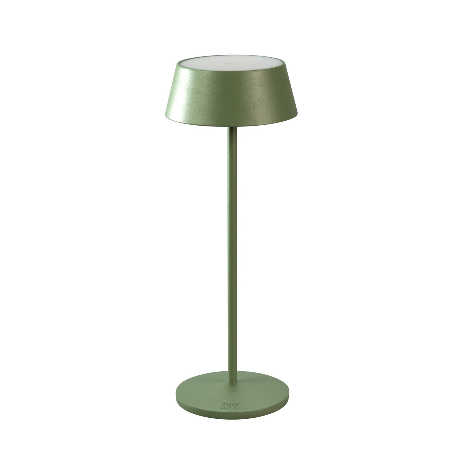 LED oppladbar bordlampe Menton grønn aluminium IP54 dimbar montert på bord