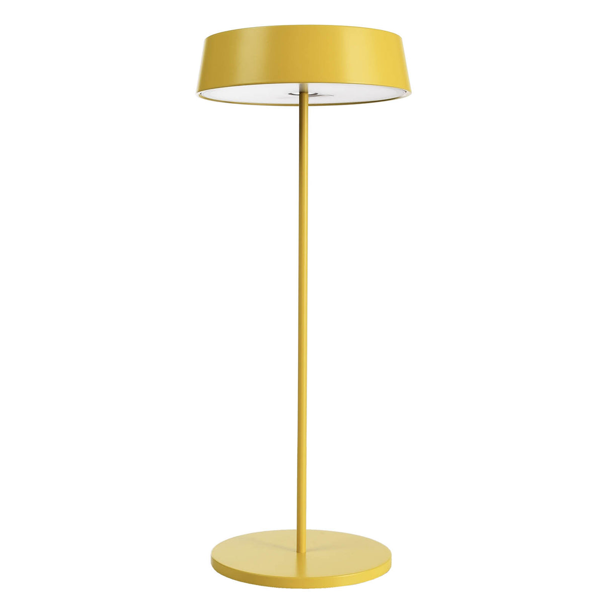 LED oppladbar bordlampe Miram dimbar gul IP54 bakside detalj
