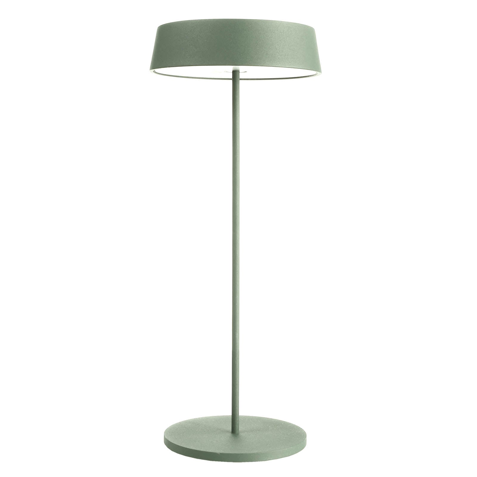 LED oppladbar bordlampe Miram dimbar grønn IP54 fra Deko-Light sett forfra