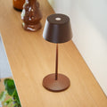 LED oppladbar bordlampe Modi Micro corten IP65 forfra