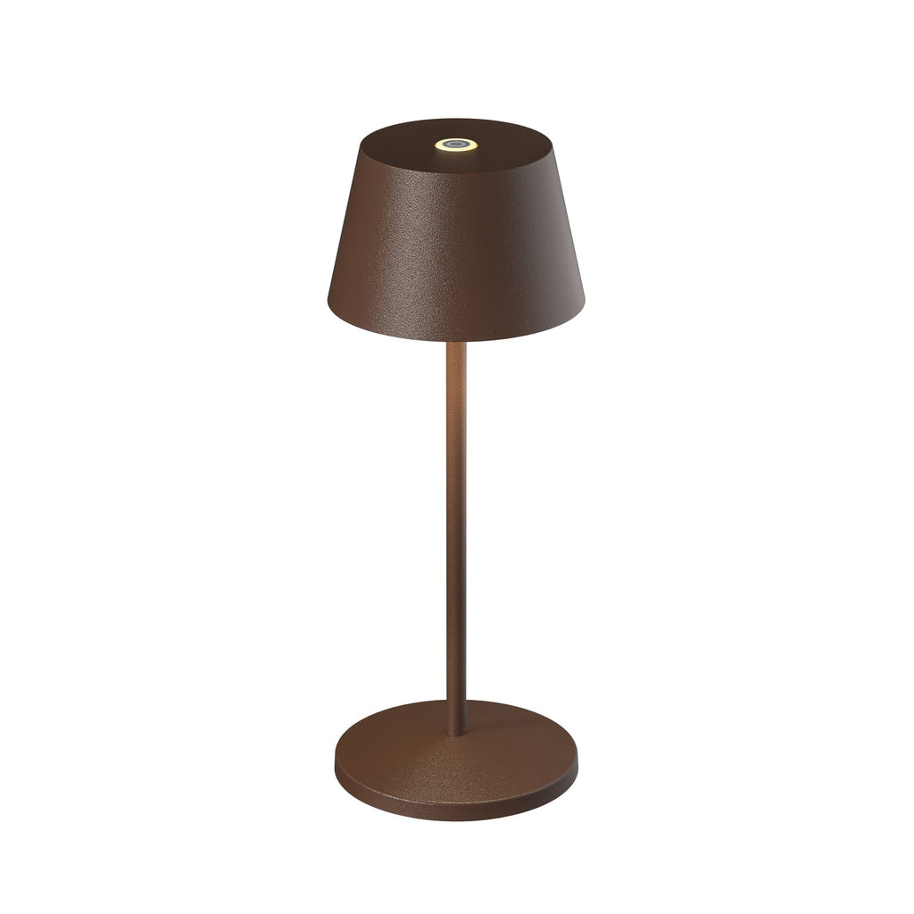 LED oppladbar bordlampe Modi Micro corten IP65 montert på bord
